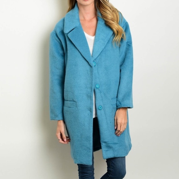 Jackets & Blazers - Teal Oversized Coat